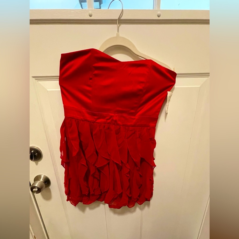 Necessary Clothing Red strappless dress